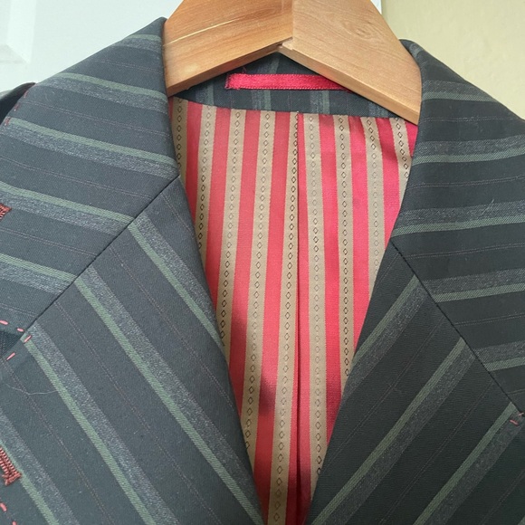 Valentino Red and Tan Striped Jacket - Picture 8 of 9